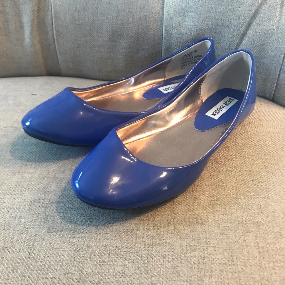 Shiny Blue Flats
